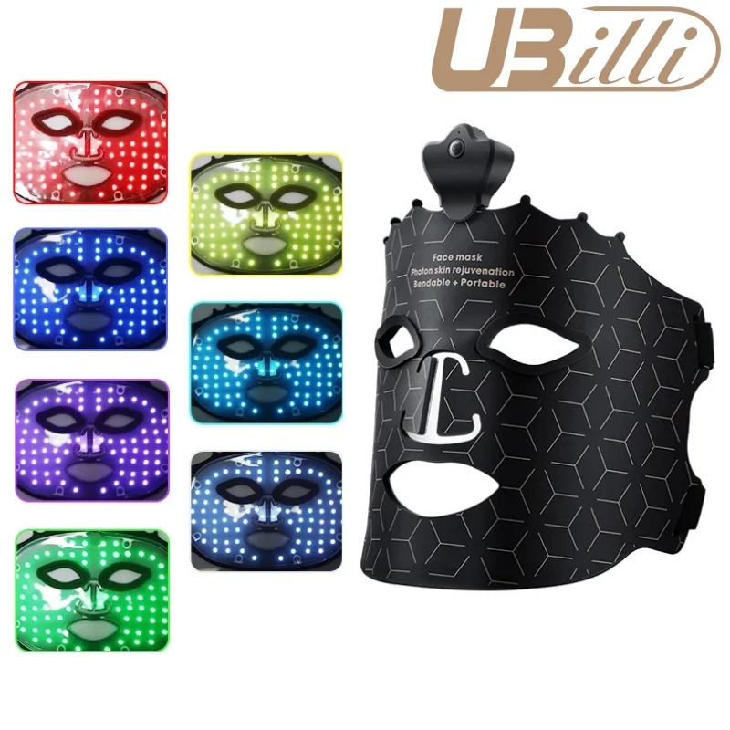 7 Color Red Light Therapy Mask Silicone LED Face Mask Skin Care at Home with Eye Protection Cushion For Anti Aging Wrinkles led facial mask