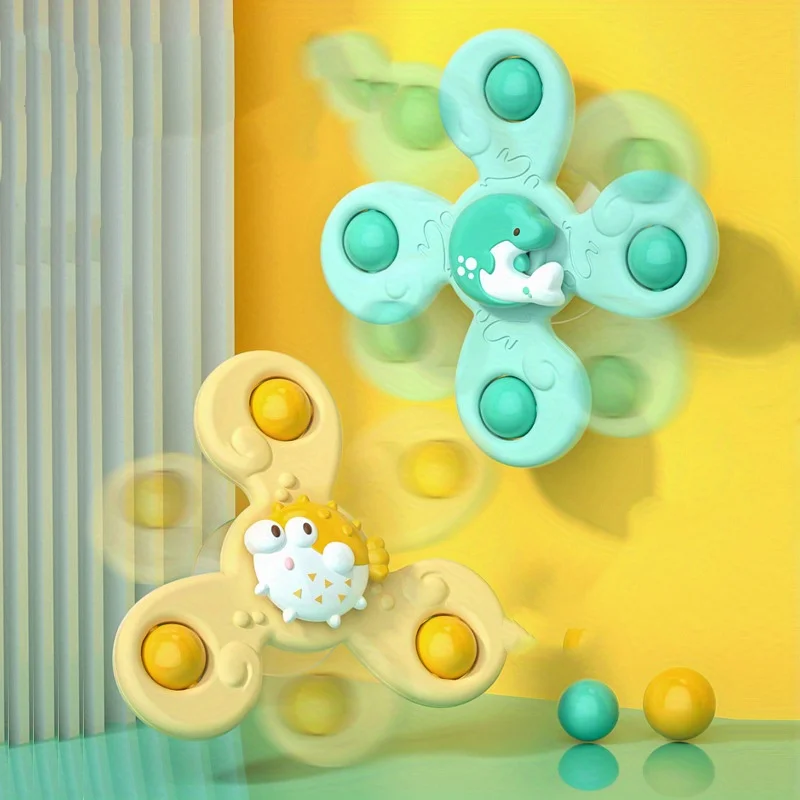 1pcs Suction Cup Fidget Spinner Toys Release Stress And Anxiety Kids Sensory Spinning Toys Gifts For 18 Months Up Toddlers 3