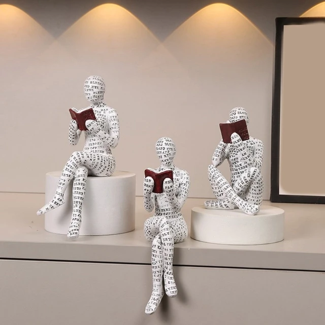 Statuetta Donna Che Legge In Resina - Decorazione Libreria E Scrivania, Design Con Lettere, Idea Regalo Creativa - Foto 8