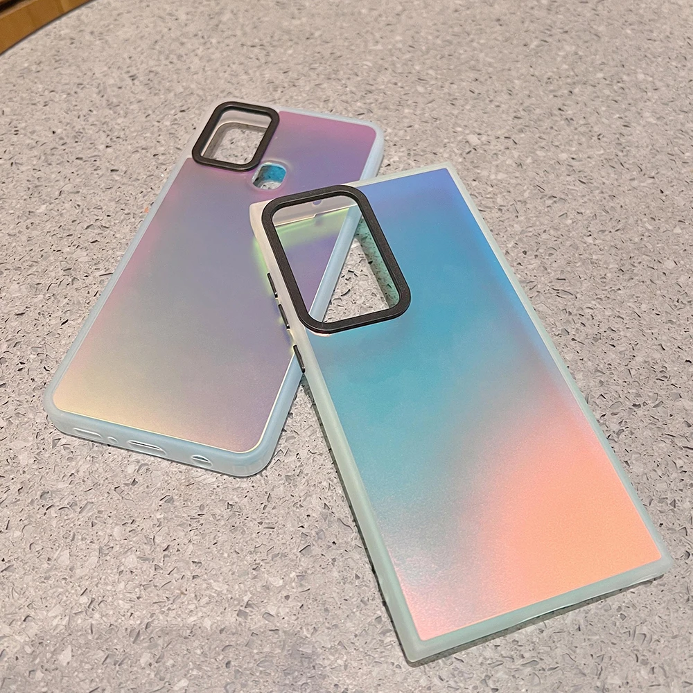 Gradient Laser Matte Handyhülle für Samsung Galaxy S23 S22 Ultra Plus S21 S20 FE A54 A34 A14 A53 A52 A23 A24 Note 20_voghion.com
