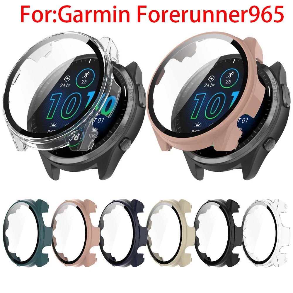 

ПК чехол + закаленное стекло для Garmin Forerunner965 активная полная защита экрана умные часы бампер чистящий хлопок