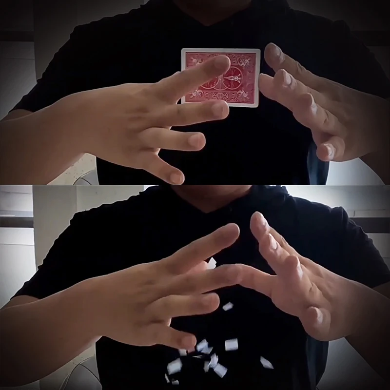 Magic Tricks Playing Card Vanishes to Snowflakes Appearing Card Change Magia Close Up Street Illusions Gimmicks