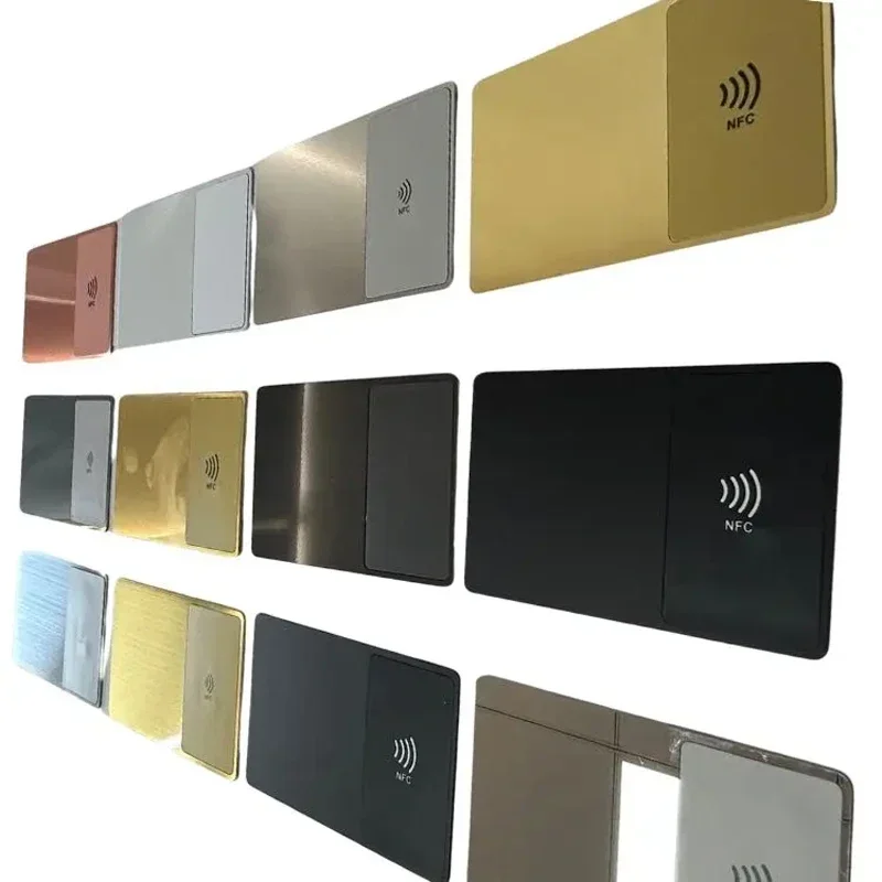 고급 맞춤형 RFID 메탈 카드 명함 QR 코드 NFC 4K 골드 NFC 메탈 명함
