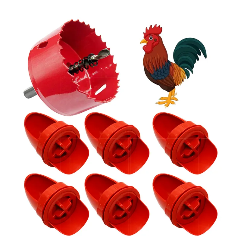 Poultry Feeder Chicken Feeder Diy Port Gravity Feed Kit Rain Proof No Waste Ducks Feeders for Buckets Barrels Bins Troughs
