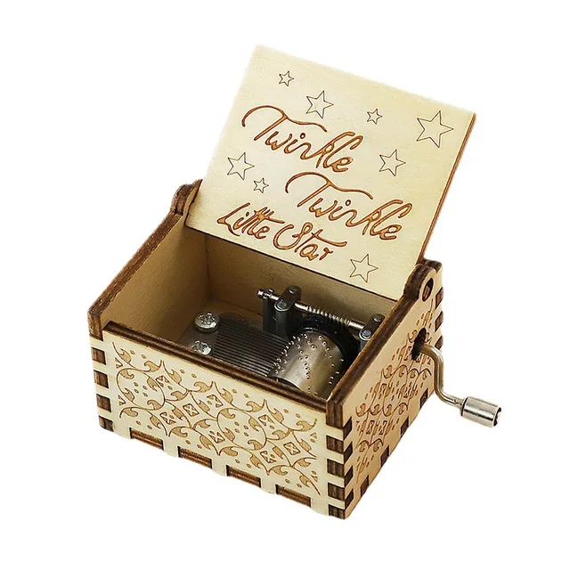 Caja de música de madera pequeña, personalizada, Linda caja Musical con  manivela manual, regalos para cumpleaños, Día de San Valentín, MAZI888 -  AliExpress