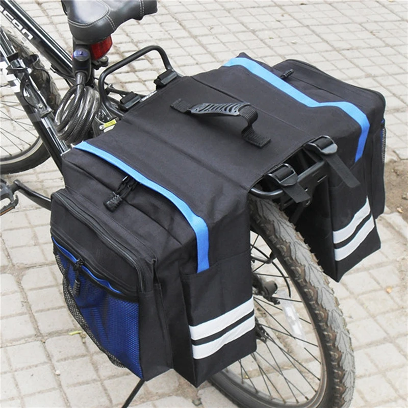 60L MTB 自転車 キャリア バッグ 3色 リアラック バイク トランクバッグ 荷物 パニアバック シート ダブル サイド サイクリングバッグ M245 KEMIMOTO バイクバッグ 自転車 リアラック 40L 自転車トランクバッグ