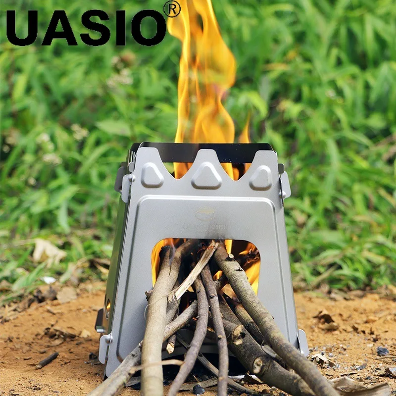 Outdoor Camping Stove Portable Ultralight Folding Wood Pocket Stove Camping Fishing Hiking Lightweight Titanium Survival Cooking tomshoo titanium camping bowls