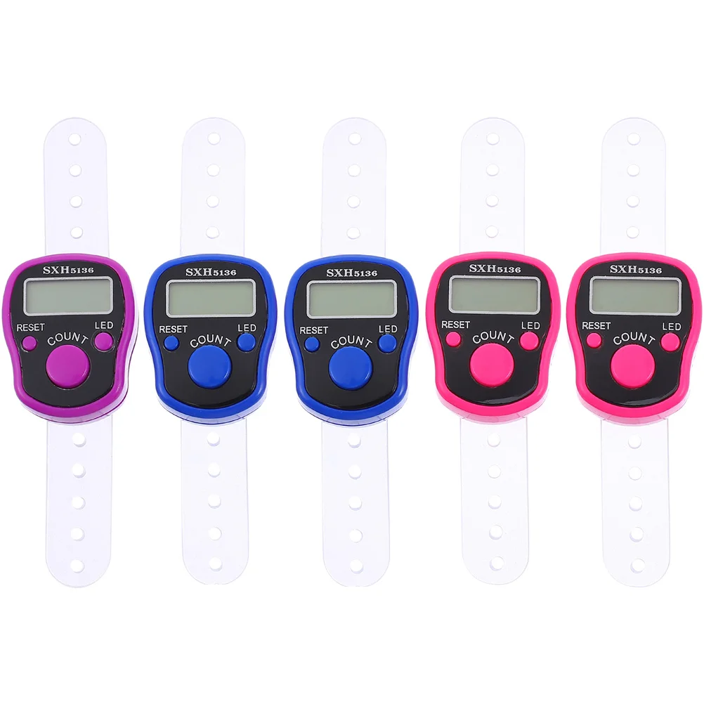 

5Pcs Finger Counter Small Tally Counter Handheld Counter Reusable Finger Counter (Mixed Color)