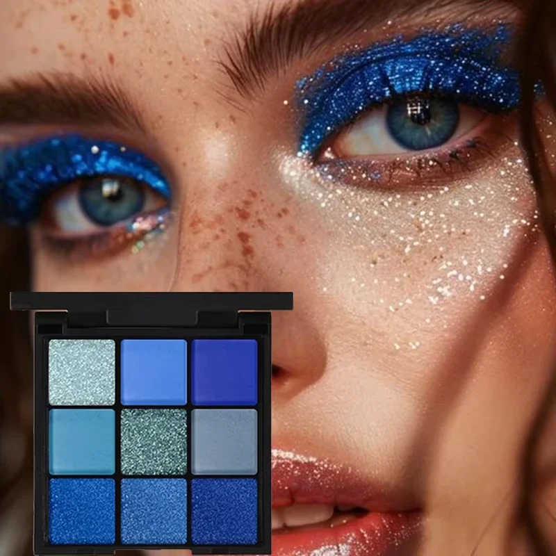 Eye Shadow Plate 9-Grid Eyeshadow Palette Purple Glitter Pearlescent Matte Shimmer Makeup Long Lasting Women Beauty Eye Cosmetics eye shadow plate
