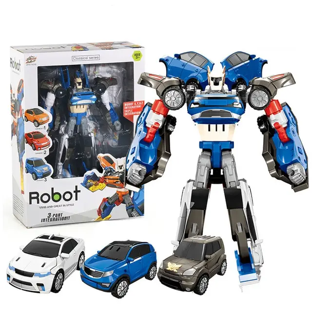 No Box 3 In 1 Transformation Robot Action Figure Toy Car Toys Cartoon Animation Model Set For Boys Birthdays Gifts 3