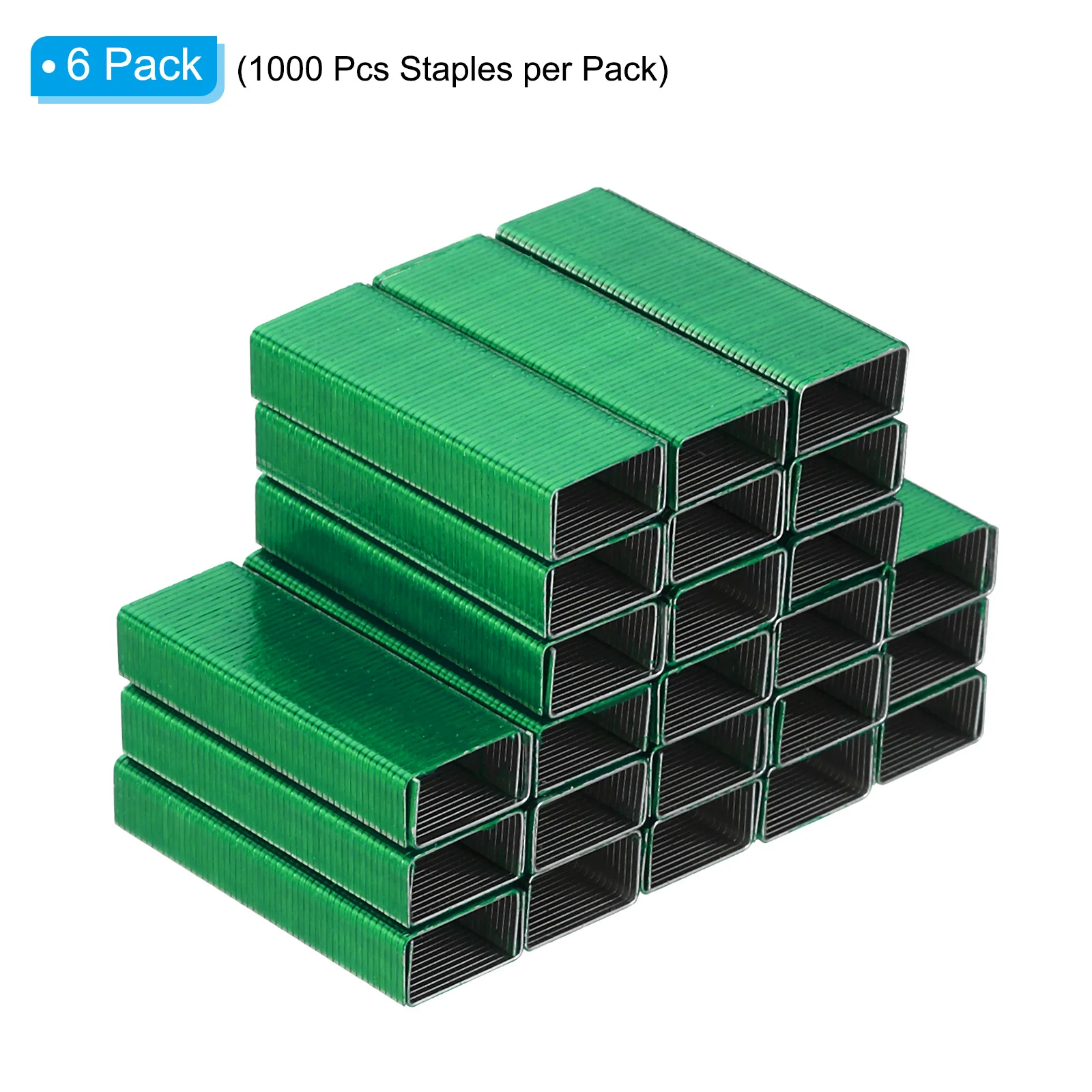 6000Pcs/6Pack Creative Green Staples #10 Mini 3/16Inch Long Metal Staple For Staplers Office School Stationery Binding Supplies