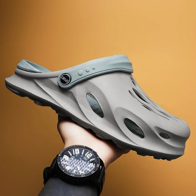 

Summer Men's Slippers Outdoor on-slip Men Sandals Light Fashion Thick Sole Soft EVA Comfortable Beach Shoes Man Hole Shoes 2024