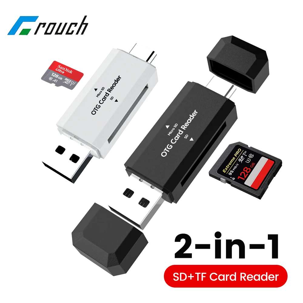 2-in-1 USB 2.0 카드 판독기 읽기 Mirco SD TF 메모리 카드 USB2.0 PC 노트북 액세서리 용 고속 카드 판독기 어댑터