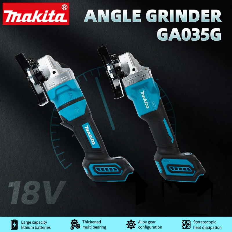 Makita brushless lithium electric hand grinder, handheld angle grinder, rechargeable angle grinder Ga035g Ga050g 2
