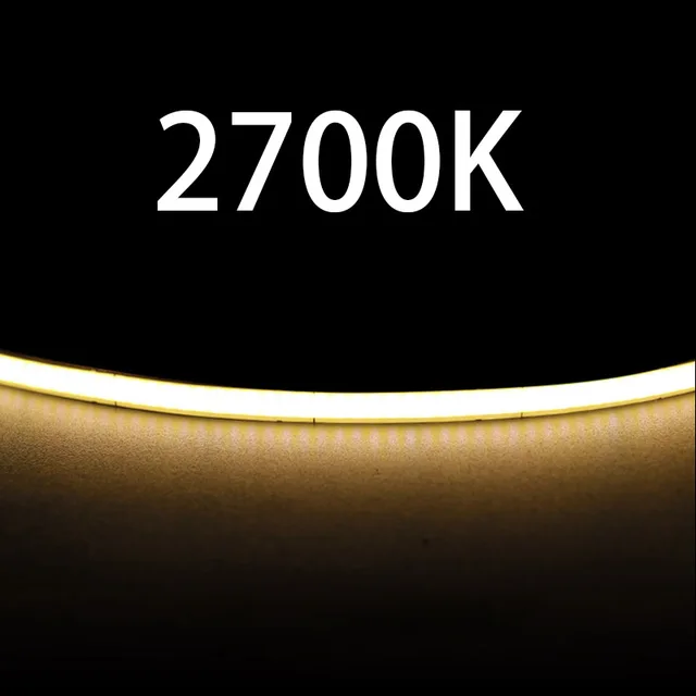 Super Thin 4MM COB LED Strip 480LEDs/m Soft Flexible12V 24V Light Bar Warm Cold White for Decor Lighting 2700K 3000K 4000K 6500K 2700K