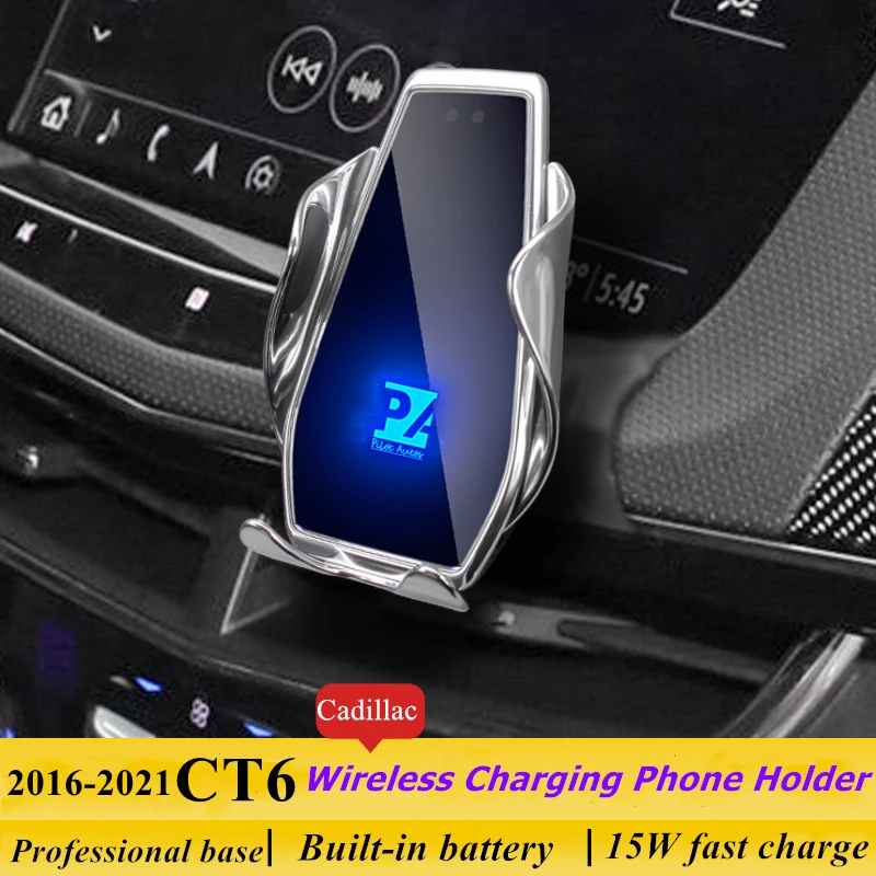 

For 2016-2022 Cadillac CT6 Phone Holder Wireless Charger Car Mobile Phones Mount Navigation Bracket GPS Support 360 Rotating