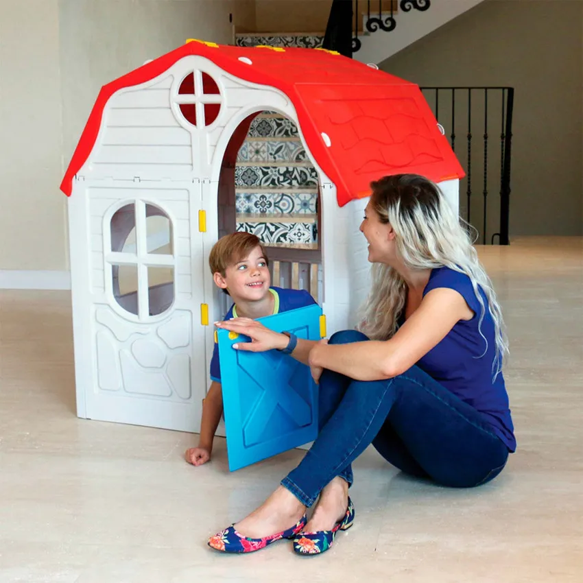 Outsunny Casita Infantil de Madera Casa de Juegos Exterior para Niños de  3-7 Años con Puerta Ventanas Macetas y Vallas Laterales 151x112,5x142 cm  Azul : : Juguetes y juegos