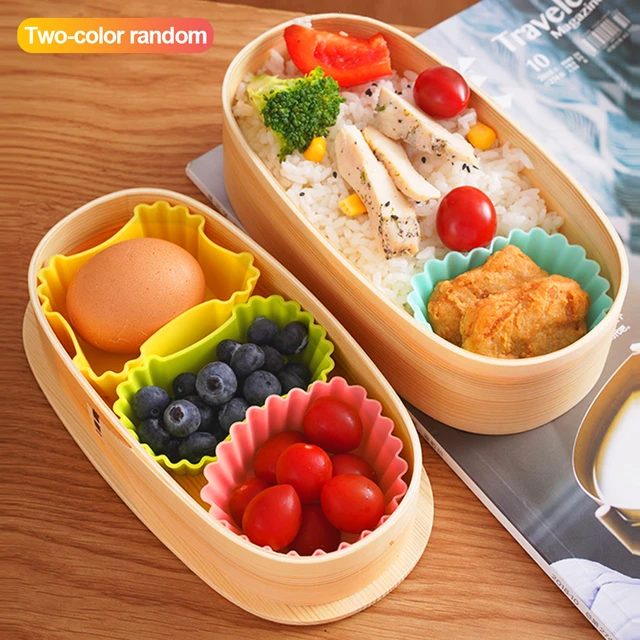 Silicone Muffin Cups And Fruit Forks, Lunch Box Dividers, Durable