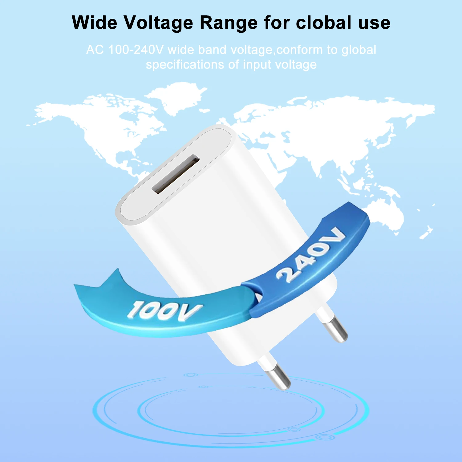 3pcs USB Wall Charger EU Plug Phone Charger Head 5V/1A thumbnail 5