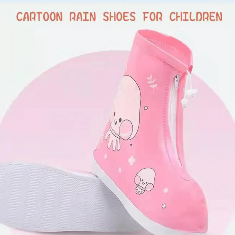 Fashion Children Rain Overshoes Wear-resistance Animal Print Shoe Covers Non-slip Portable Kid Waterproof Overshoes for Outdoor shoe covers