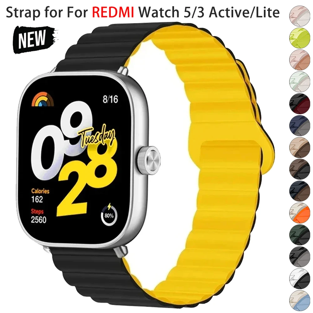 Magnetic Loop for Redmi watch 4 5 Strap WristBand Silicone for Xiaomi Mi band 8 Pro 9 Pro Watchbands Accessories