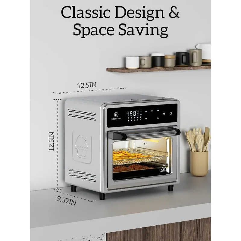 Air Fryer Oven Combo, 12.6 Quart Compact Microwavable Countertop Oven, 9 Presets and 1 DIY Function 5