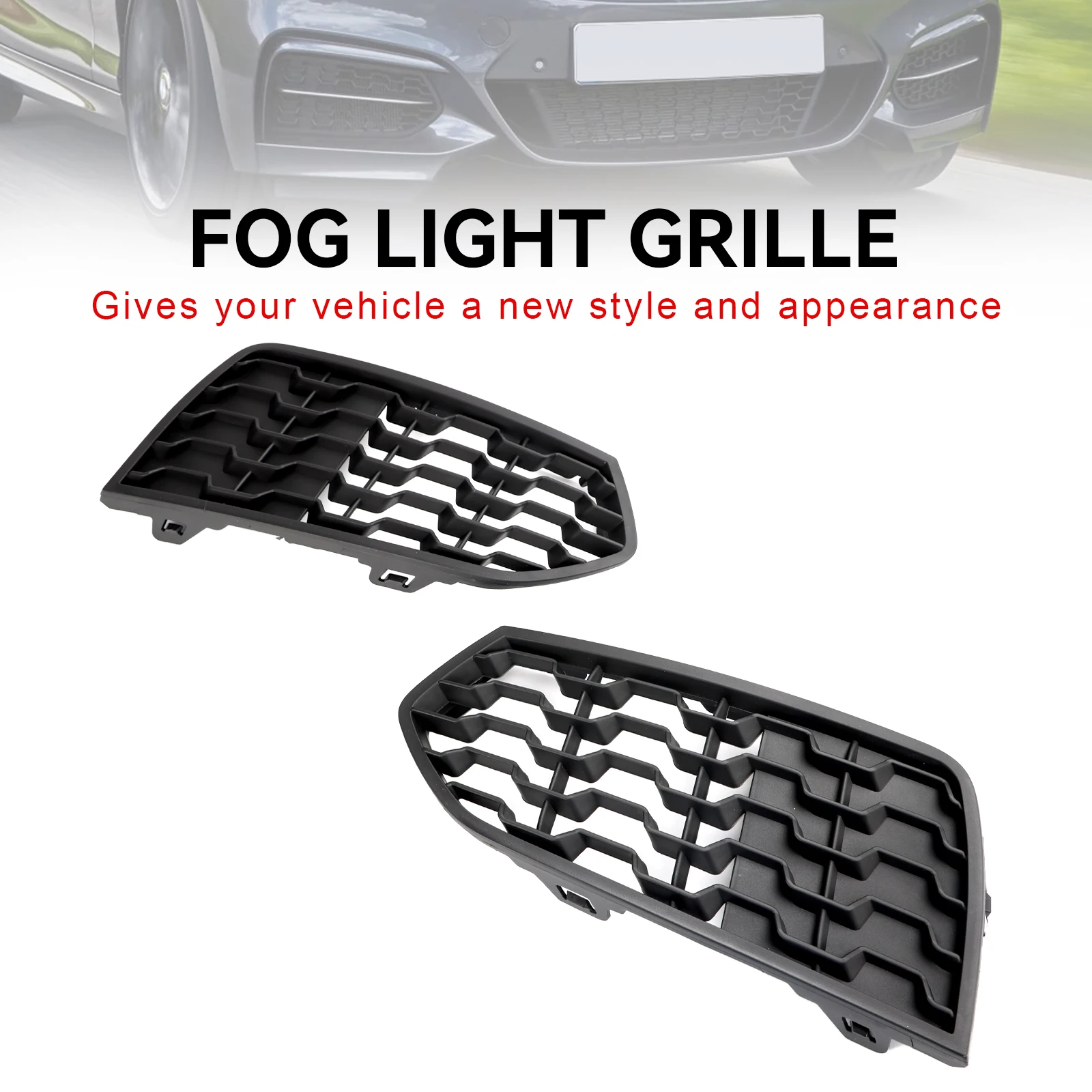 Areyourshop 2 Stück Vordere Stoßstange M Sport Nebelscheinwerfer-Gitter Passend für BMW F22 F23 2012 2013 2014 2015 2016 2017 51118056797 – Detail 4