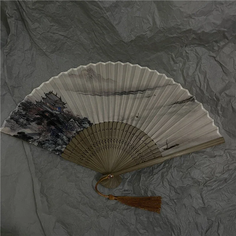 Cute Mini Folding Fan Foldable Festival Portable Antique Folding Fan Hanfu Chinese Ventilador Grande Home Decor Items Luxury