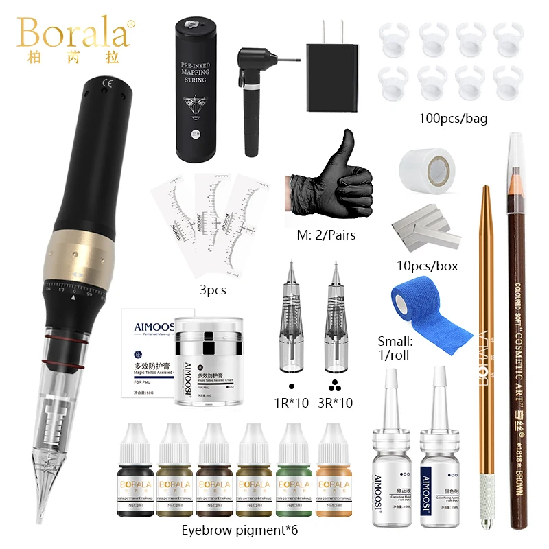 

Borala M7 Tattoo Machine set Microblading Eyebrow PMU Gun Pen Needle Permanent Makeup Machine Professional Supplies Beginner