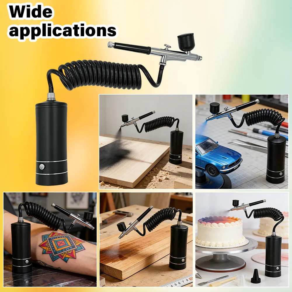 Portable Airbrush Painting Kit with Compressor for Nail Art and Cake Decorating