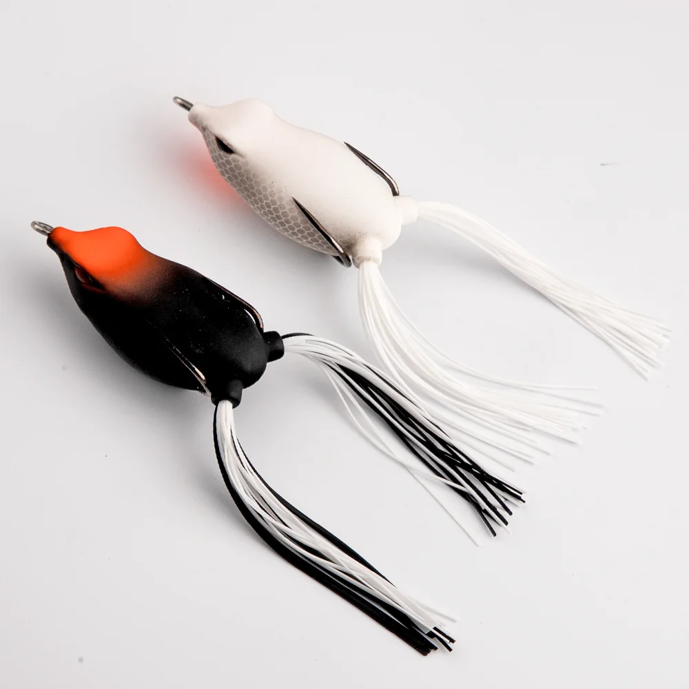 

2pcs 55mm PVC Soft Bait Frog Lure Swivel Frog Bait Soft Fishing Lure