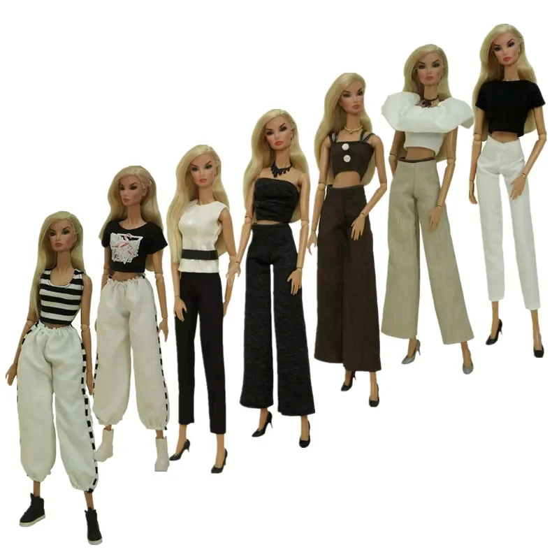

Кроп-топ, брюки 1/6, Одежда для куклы BJD, Одежда для Барби, бриджи, аксессуары для кукольного домика 11,5 дюйма, детская игрушка «сделай сам», пода...