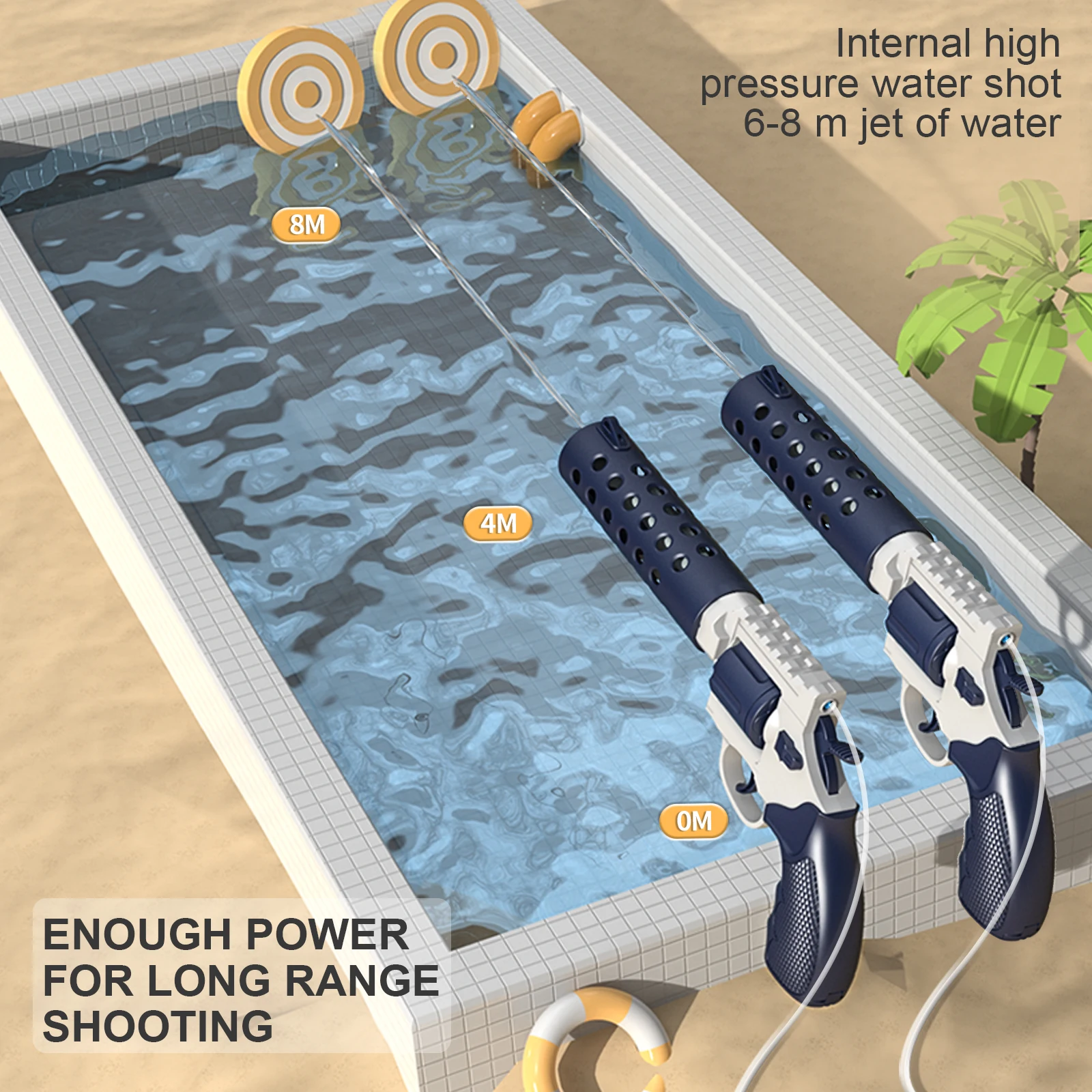 Pistolet à Eau Électrique Grande Capacité Avec Sac à Dos - Buse Rotative Et Effets Lumineux (Sandhawk-Noir)
