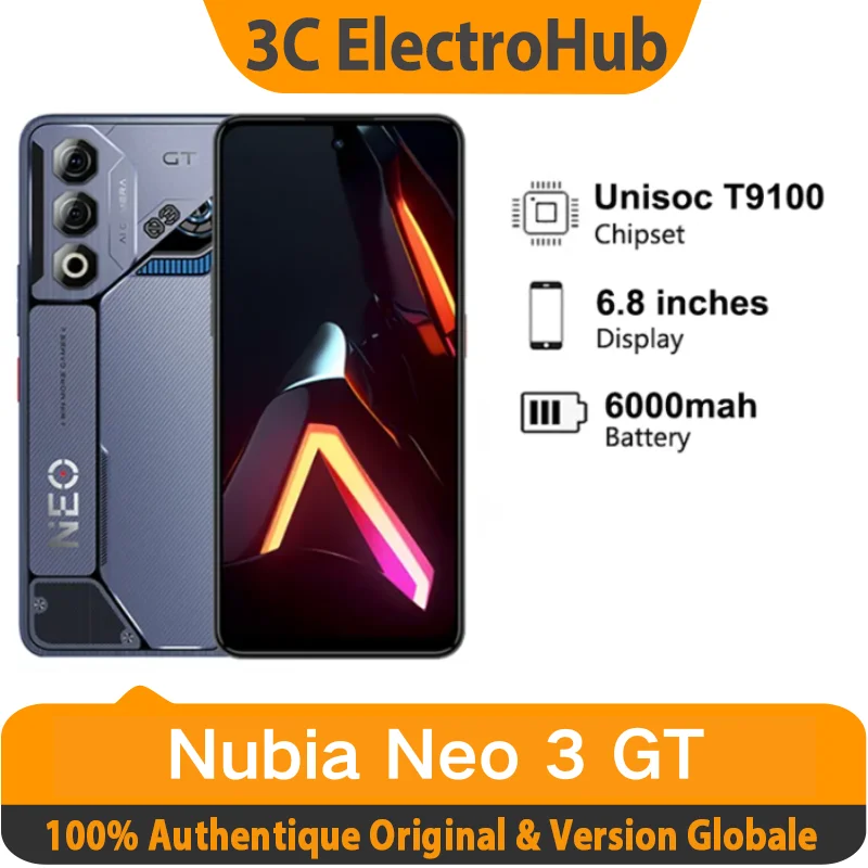 Nubia Neo 3 GT 5G global Edition, 6,8 inches, 4083mm ² VC cooling