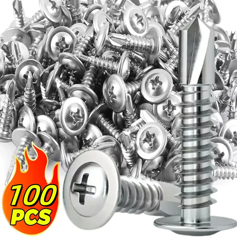 # 8 M4.2 스테인리스 스틸 셀프 태핑 나사 대형 둥근 평머리 셀프 드릴링 나사 목재 판금 수리용