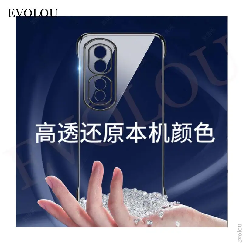 Enhanced Plating Frameless Transparent Hard Cover with Camera Protect Ring - Ultra Thin and Clear Design