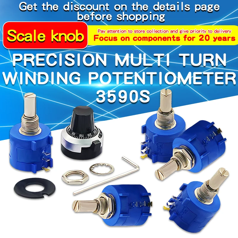 Potenziometro 3590S-2-103L - 10K Ohm, 10 Giri, Precisione, Per Regolazione Timer E Velocità - Foto 7