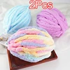 2Pcs Knitting Chunky Yarns Crochet line for Blanket Cushion mat Chenille extra Thick thread Soft Warm Crocheting Yarn Scarf 1