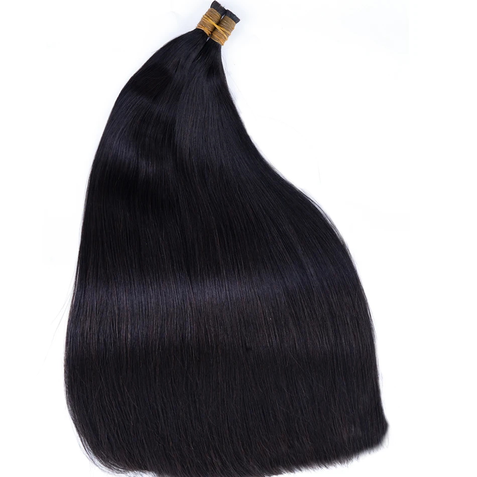 Double Drawn Human Hair Bulk Boho Braids Hair Extensions Short Less Bone Straight No Weft 300g 16A Vietnamese For Women