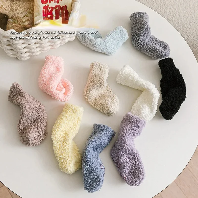 Kids Socks Thick Cold Winter Socks Super Warm Students Children Snow Baby Christmas Gifts Coral Fleece Non-slip 0-5Y Sock kids socks
