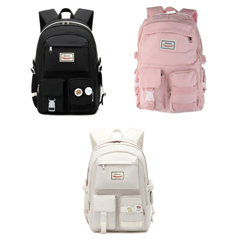 

Multi Pocket Nylon Backpack Travel Rucksack Casual Daypack School Bag for Women Student Teenagers