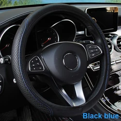 Premium Full - Wrap Anti - Slip Steering Wheel Cover - Wear - Resistant Protection (Black Blue)