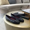Genuine Leather Women's Slip-On Sandals with Sheepskin Lining - Colorblock Stitching Handmade Flats in Normal Size 1