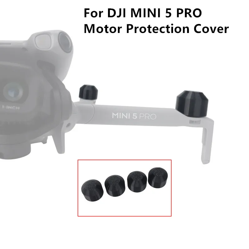 Couvercle de protection moteur pour DJI Mini 5 Pro, anti-poussière et résistant aux rayures, posé à côté du drone.