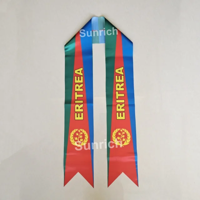 Eritrea Flag Graduation Stole High-quality Polyester School Ceremony Eritrean Graduation Sash