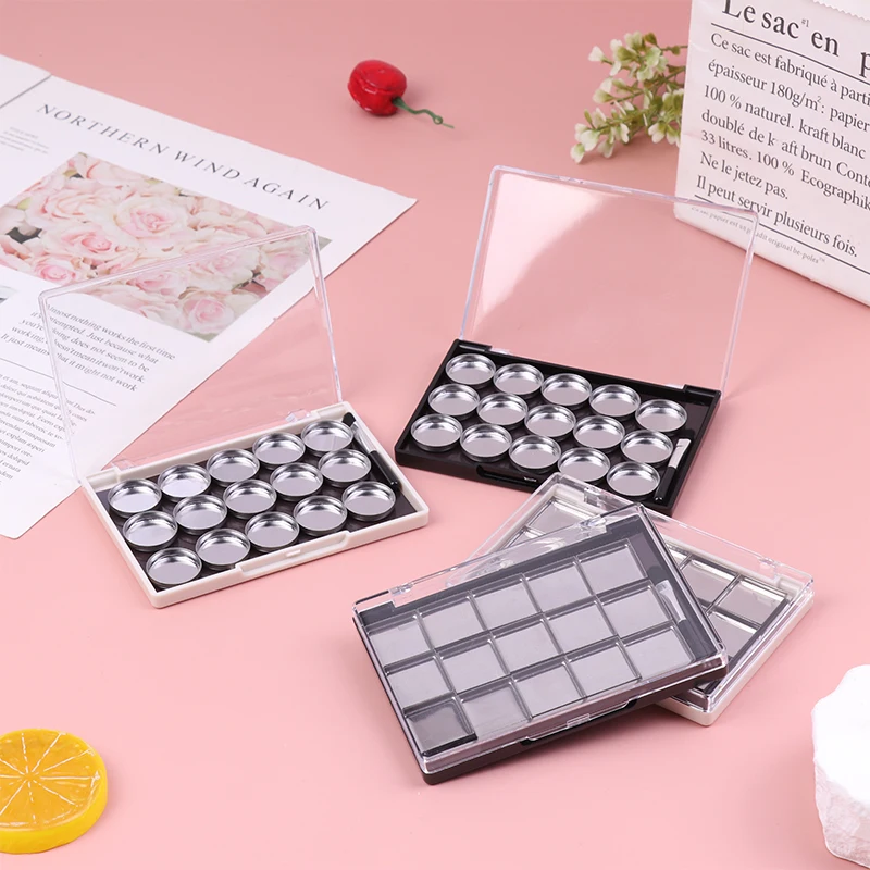 

1Pc Empty Magnetic Cosmetics Palette Eyeshadow Blusher DIY Makeup Box With 15 Grids Iron Plate And Brush