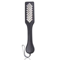 32CM PU Leather Paddle ,Riding Crop Flogger Horsewhips Punk Rivet Bat Spikes Leather Spanking Paddle Slapper Whip for Horse 2