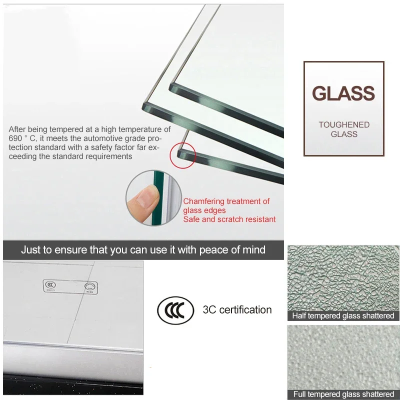 Indoor  Bathroom Independent Square Polished Stainless Steel Waterproof Frame Tempered Glass Pivoting Shower Door 6