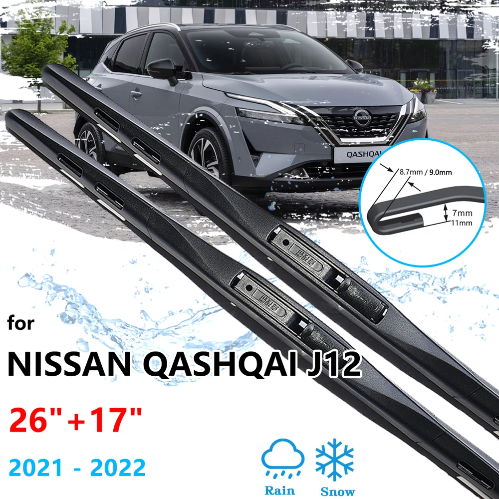 ForNissanQashqaiJ12MK320212022FrontWinterWiperBladesWindow
