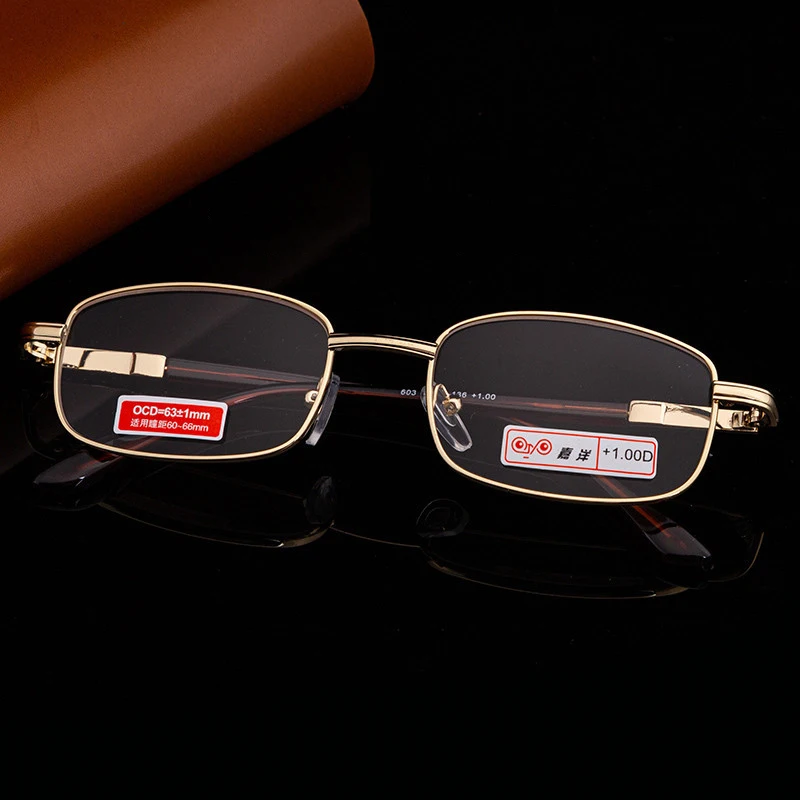 Ahora Metal Frame Glass Lens Presbyopia Reading Glasses Men Women Fashion Square Eyeglasses +0.5+0.75+1.0+1.25+1.5+1.75+2.75~+6 6